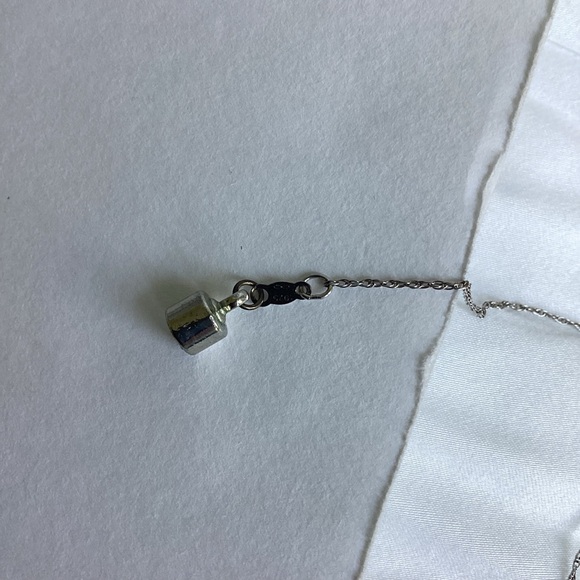 925 10K Silver Ribbon Infinity Heart Necklace Magnetic Closure - Picture 5 of 13